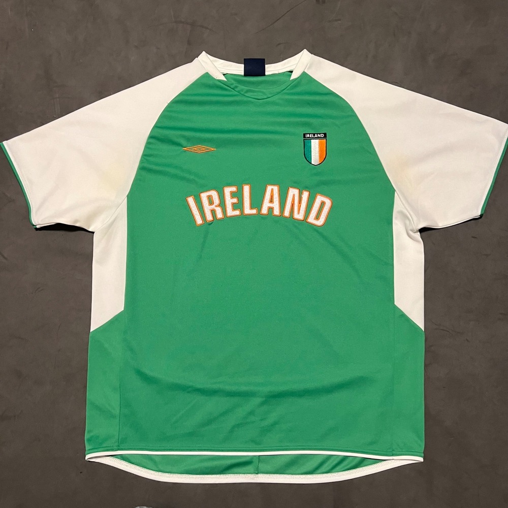Vintage Umbro Republic of Ireland National Team Soccer Jersey Men Large Green